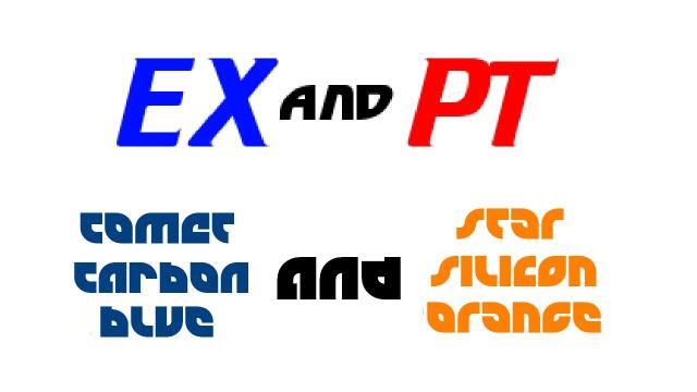 EX and PT Comet Carbon Blue and Star Silicon Orang