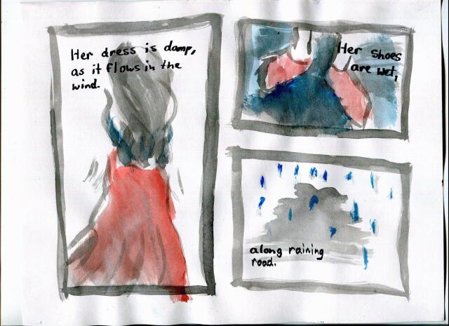 Damp Red Dress: Haiku Strip