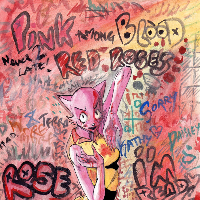 Pink among Blood Red Roses