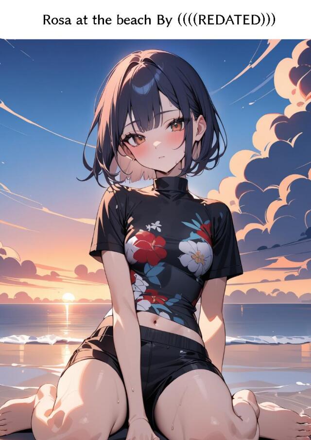 Rosa at the beach