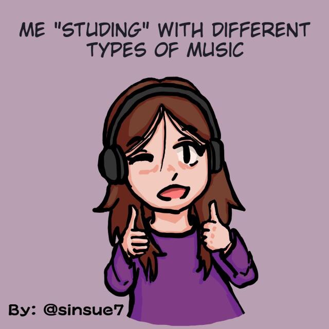 Me "studying" with different types of music