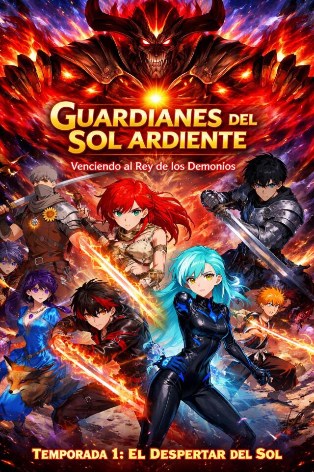 GUARDIÁNES  DEL  SOL ARDIENTE  VENCIENDO  AL  REY DEMONIOS