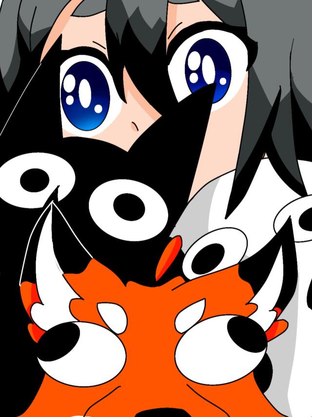 The girl and the fluffy fox 